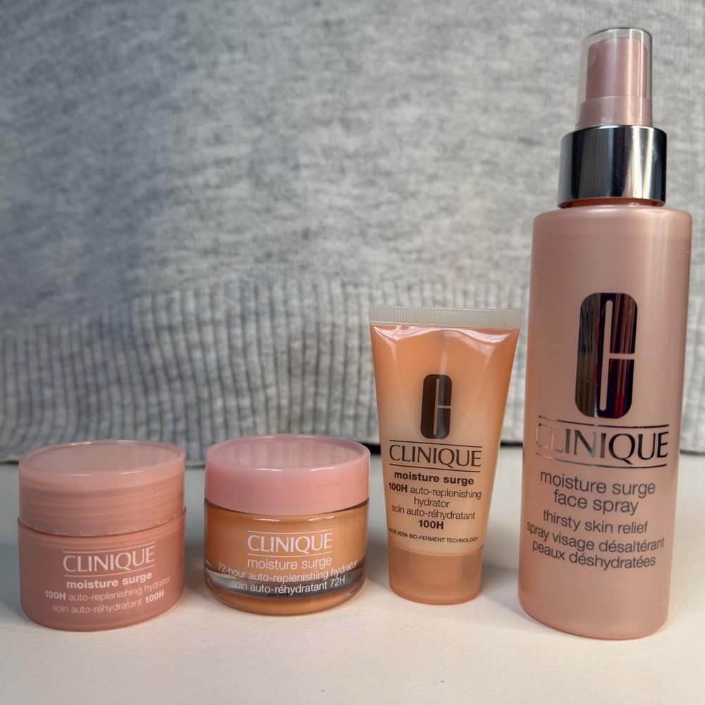 Clinique Moisture Surge 100H 72H Hydrator Face Spray 4 Piece Skincare Set Aloe